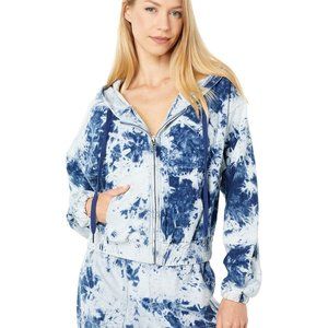 Blank NYC Indigo Tie-Dye Knit Denim Hooded Jacket NWT